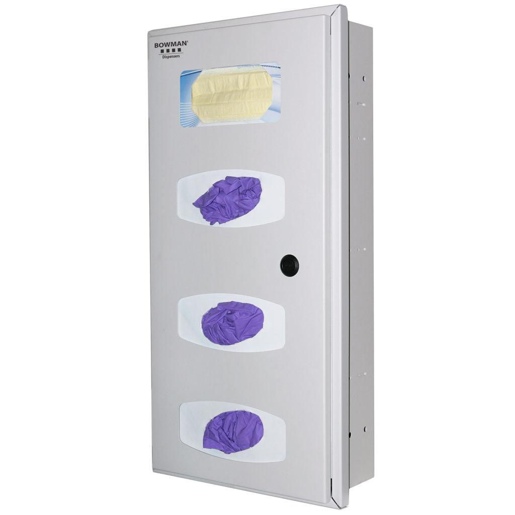 Semi-Recessed - Earloop & Triple Glove Dispenser